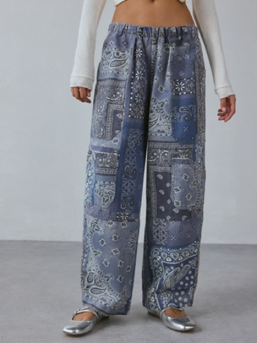 Urban Outfitters BDG 100% Cotton Patchwork Bandana Wide-Leg Pants